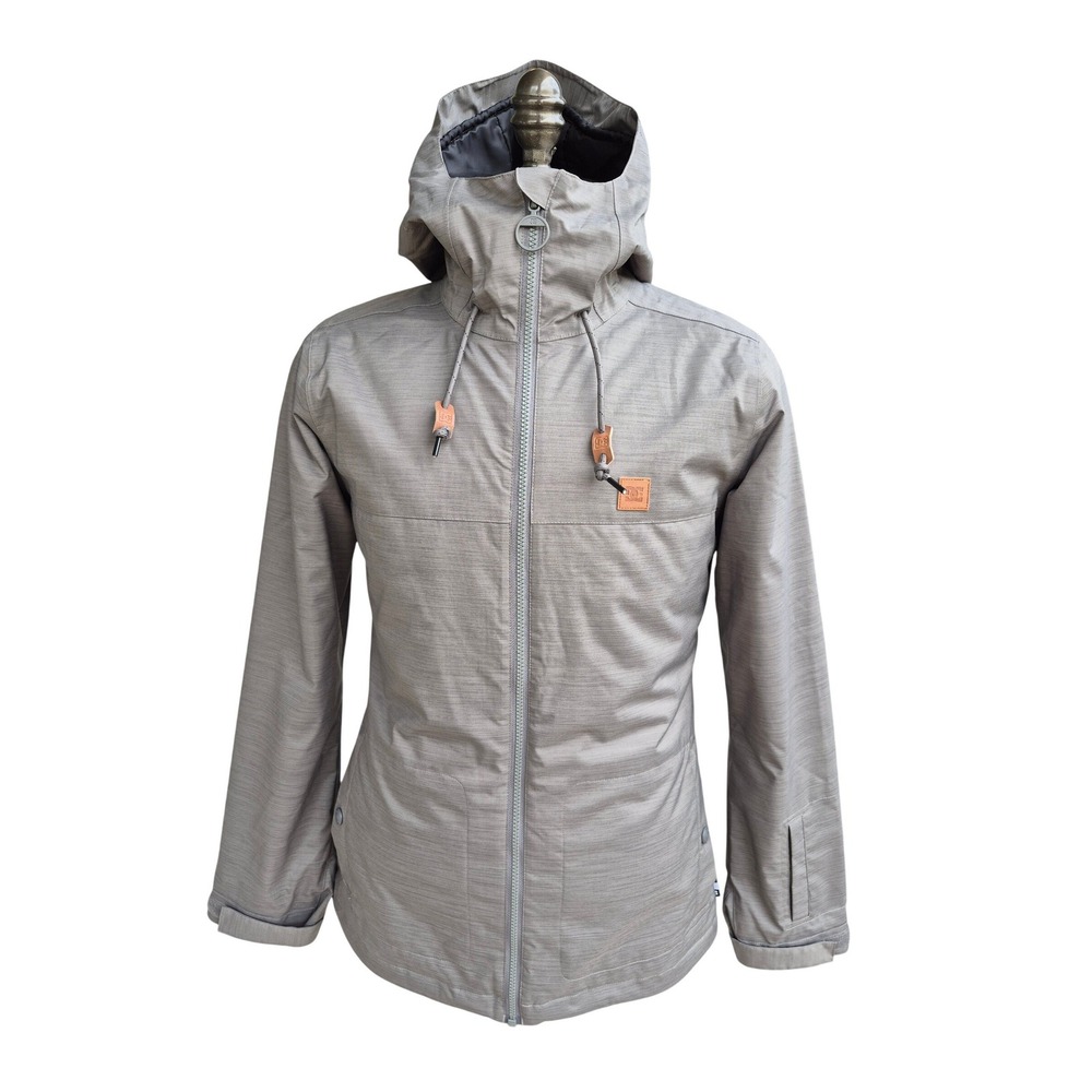 DC Shoes 10 K Womens Grey Heathered Snowboard Ski Jacket Hooded Waterproof Sz M